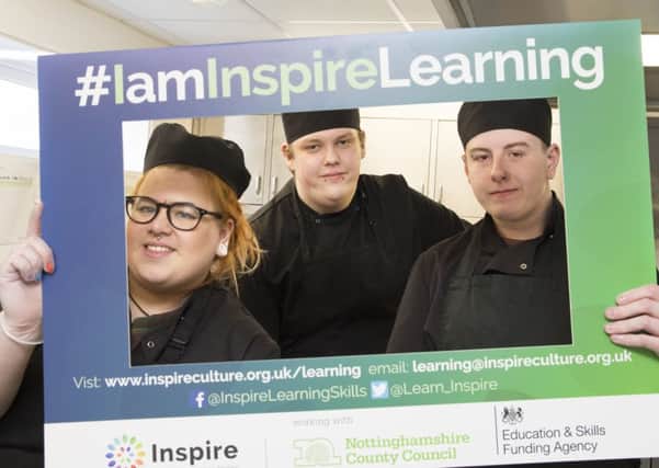 Students Connor Young (right), Drew Bowman and Rhiannon Constantine are all on the Inspire course. Photo: Colin Walls
