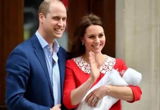 The Duke and Duchess of Cambridge and their newborn son outside the Lindo Wing at St Mary's Hospital in Paddington, London. PRESS ASSOCIATION Photo. Picture date: Monday April 23, 2018. See PA story ROYAL Baby. Photo credit should read: Dominic Lipinski/PA Wire PPP-180427-103641001
