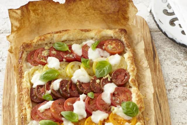 Tomato, Basil and Puff Pastry Tart.
Credit : thetomatostall.co.uk