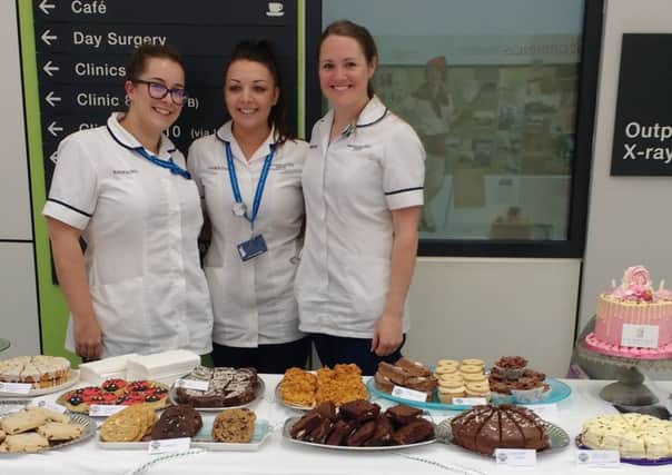 Radiology staff at Kings Mill Hospital who raised more than Â£900 for the gamma scanner appeal from a cake sale.