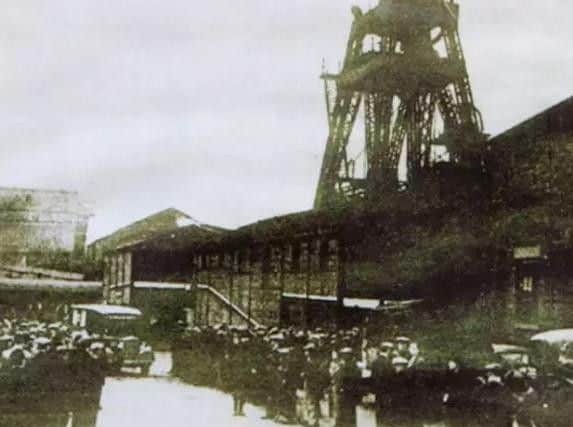 Relatives and rescuers on the colliery surface after the tragedy. Picture submitted by Sandra Struggles.