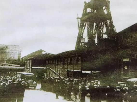 Relatives and rescuers on the colliery surface after the tragedy. Picture submitted by Sandra Struggles.