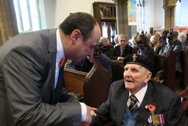 Roger Maywood presented with the Legion D'Honneur by Honorary French Consul Jean Claude La Fontaine.