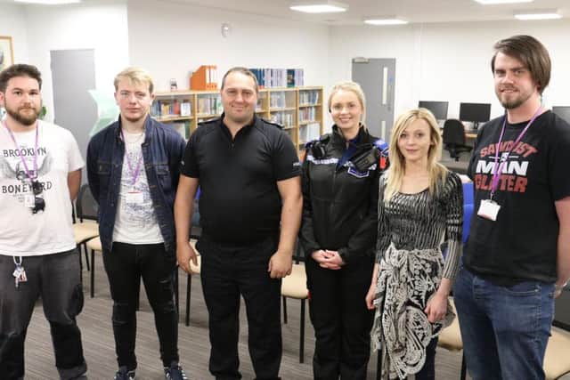 Paul Cohen, Reece Haynes, Sergent Holland, PCSO Keightley, Shannon Vincent and Zak Beilby