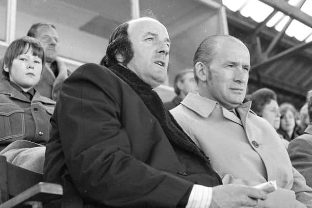 1974 Stags new manager Dave Smith, left, pictured with Chairman Arthur Patrick