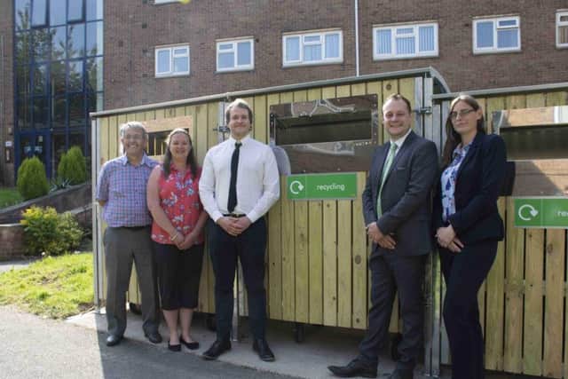 Picture outside of the flat are Coun Robert Sears-Piccavey, Coun Samantha Deakin, Phil Bennet, Community Protection Officer, Coun Jason Zadrozny, Leader Ashfield District Council, Helen-Ann Smith, Deputy Leader Ashfield District Council.