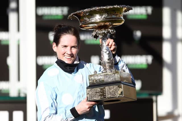 Rachael Blackmore won the Champion Hurdle - as tipped by Jeff Garlick (Photo by - / POOL / AFP) (Photo by -/POOL/AFP via Getty Images)